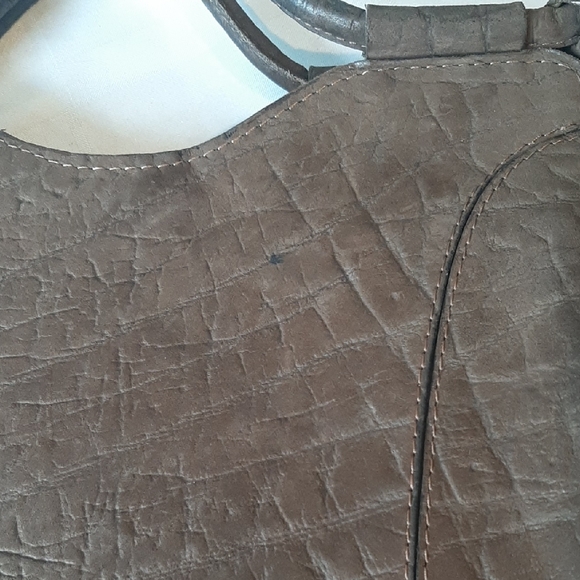 HOLT RENFREW Made In FRANCE Brown Suede Handbag - Picture 4 of 6